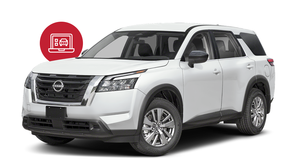 White vehicle with a store icon
